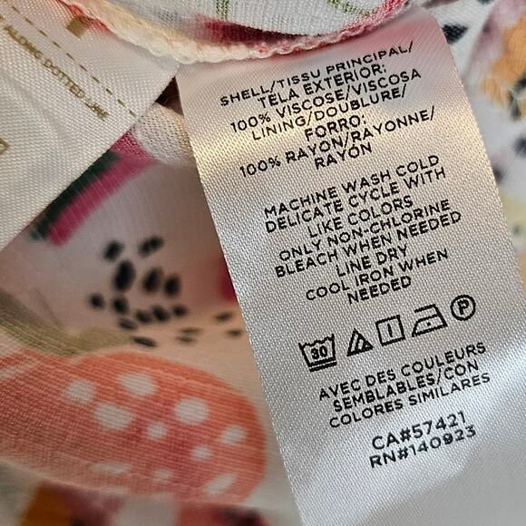 Loft Fruit Salad Pink Yellow Shorts Romper Pockets‎ Cherries Lemons Size Small - Picture 9 of 10